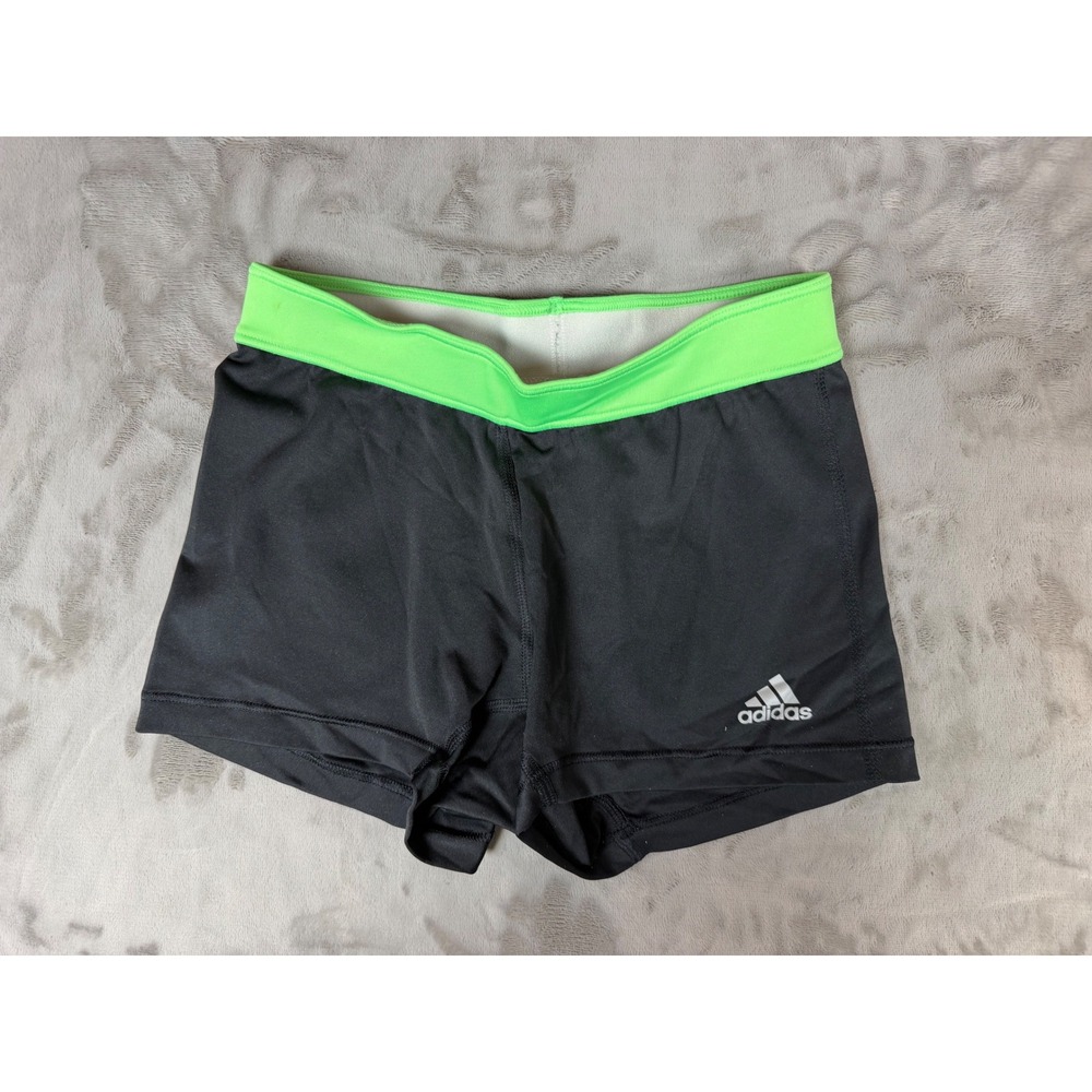 Adidas Techfit Compression Shorts Womens Small Black Neon Green Volleyball Gym